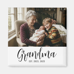 Mormor etablerade foto present magnet