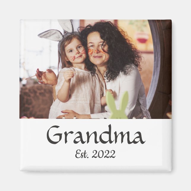 Mormor Etablerade Foto Present Magnet (Framsidan)