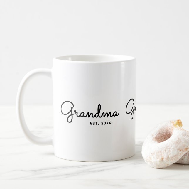Mormor etablerade minimal svart skrift  kaffemugg (Med munk)