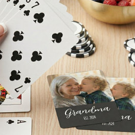 Mormor Etablerade Minimalistisk Vit Skrifttext Casinokort