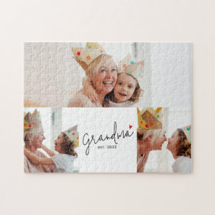 Mormor etablerade modern skrift 3 foto pussel