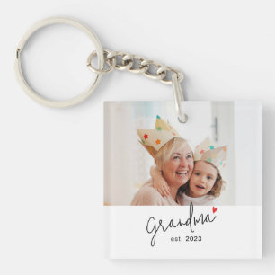 Mormor Etablerade Modern Skrift Foto