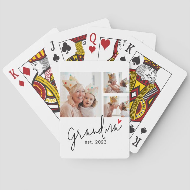 Mormor etablerade modernt manus 3 Foto Casinokort (Baksidan)