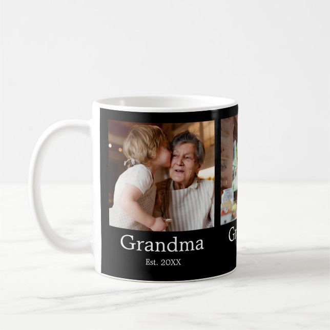 Mormor etablerade modernt manus 3 Foto Kaffemugg (Vänster)