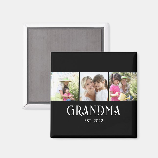 Mormor etablerade modernt manus 3 Foto Magnet (Front/Back)