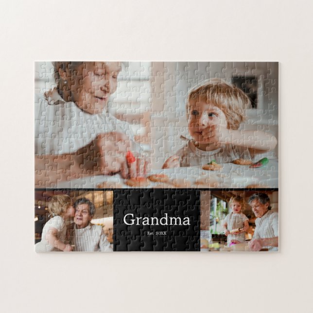 Mormor etablerade modernt manus 3 Foto Pussel (Horisontell)