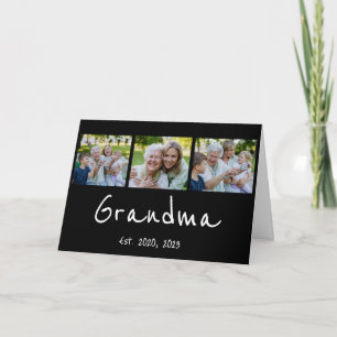 Mormor etablerade modernt manus Svart 3 Foto Tack Kort
