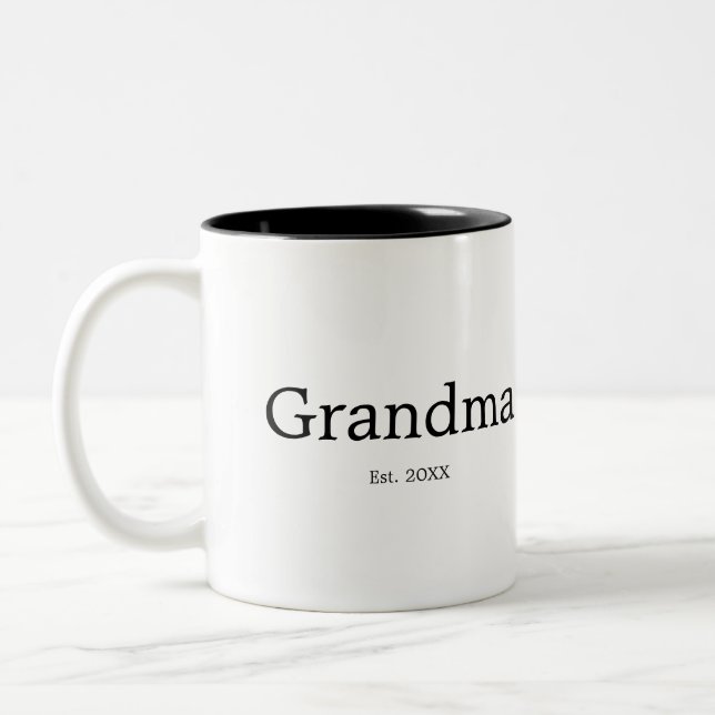 Mormor etablerade ny mormorsgåva Två-Tonad mugg (Vänster)