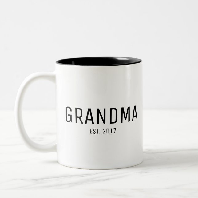 Mormor etablerade ny mormorsgåva Två-Tonad mugg (Vänster)
