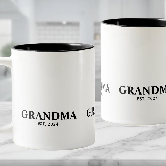 Mormor etablerade ny mormorsgåva Två-Tonad mugg (Skapare uppladdad)