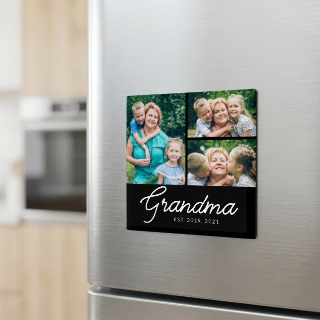 Mormor etablerade skript 3 Foto Magnet (Skapare uppladdad)