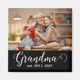 Mormor Etablerade Skript Gåva Foto Magnet