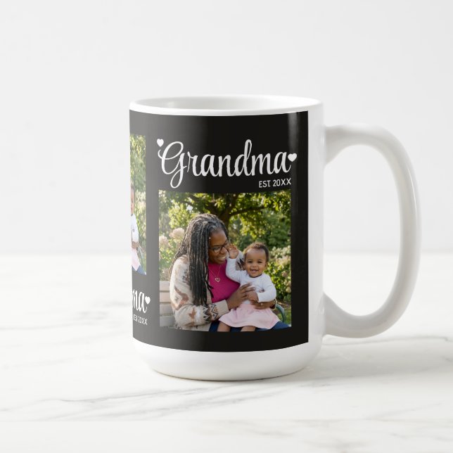 Mormor Etablerade Skript Mamma Foto Present Kaffemugg (Höger)
