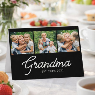 Mormor etablerade svart 3-foto mormors dag kort