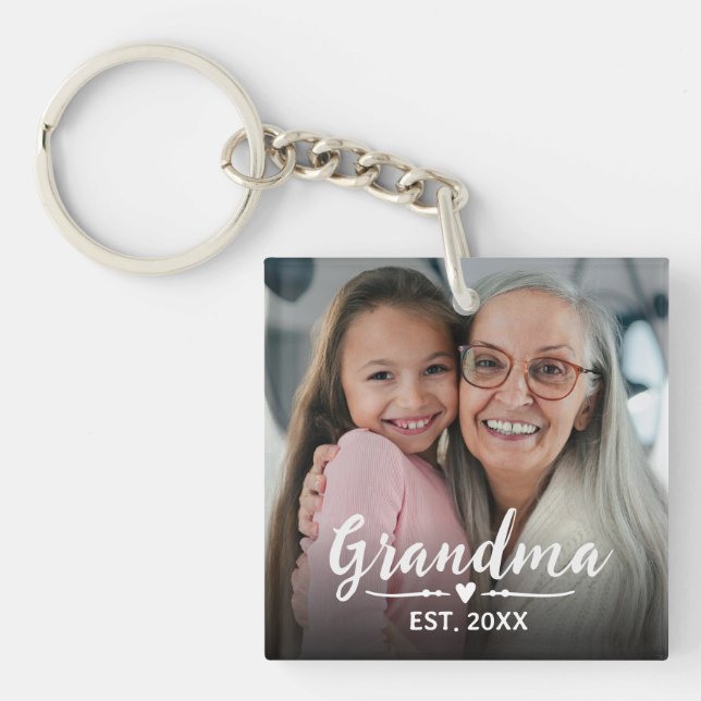 Mormor Etablerade Vitt Skript Foto (Framsidan)