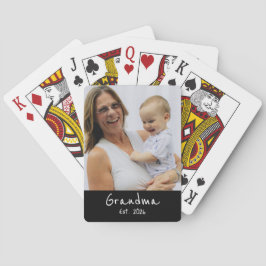 Mormor etablerade vitt skriptfoto casinokort