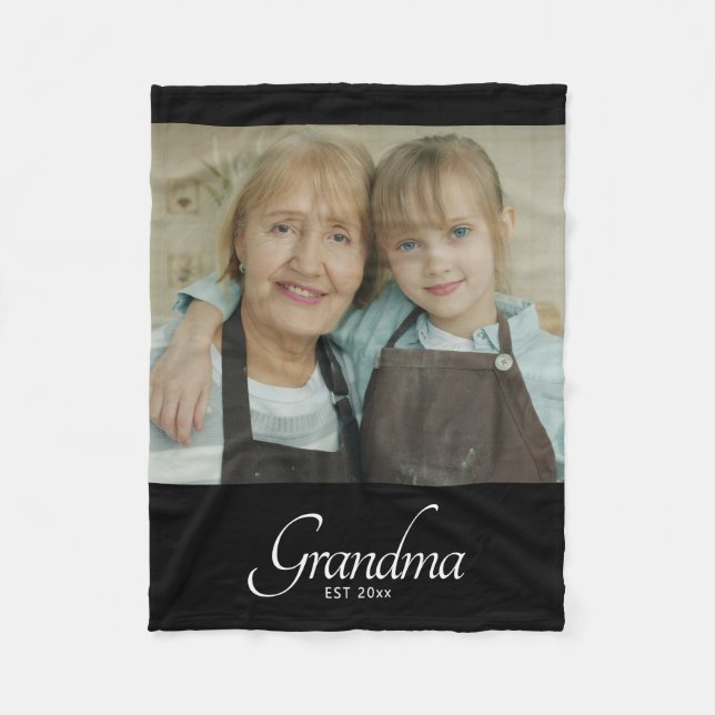 Mormor etablerat fotogåva fleecefilt (Framsidan)