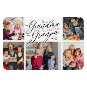 Mormor Farfar Vi Kärlek er Photo Collage Magnet