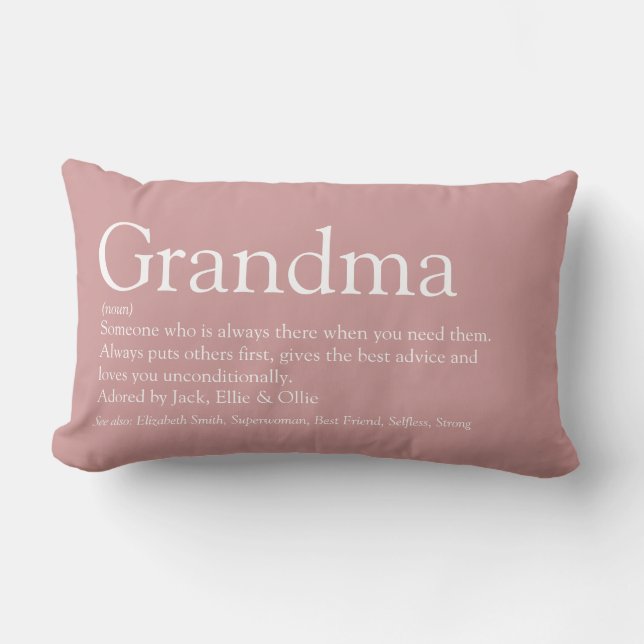 Mormor Farmor Definition Dammros Rosa Lumbarkudde (Framsida)