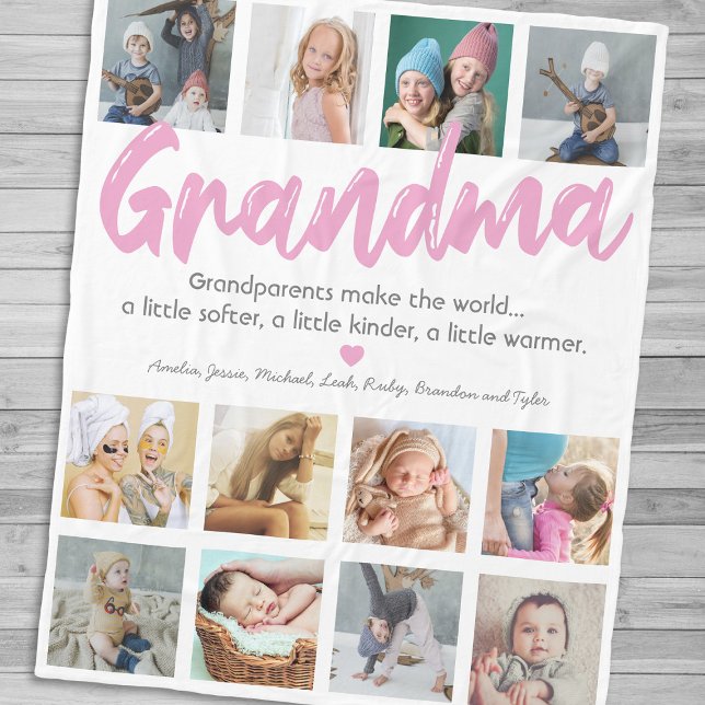 Mormor Farmor Foto & Citat Fleecefilt (Skapare uppladdad)