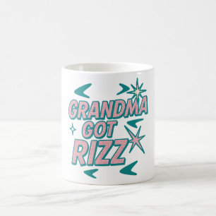 Mormor Fick Rizz — Atomiskt Turkos‑Rosa Pop Magisk Mugg