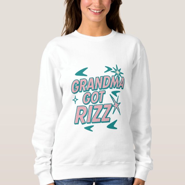 Mormor Fick Rizz — Atomiskt Turkos-Rosa Pop T Shirt (Framsida)