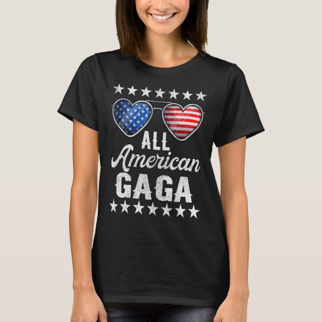 Mormor Fjärde juli, kvinnor alla amerikanska Gaga T Shirt (Framsida)