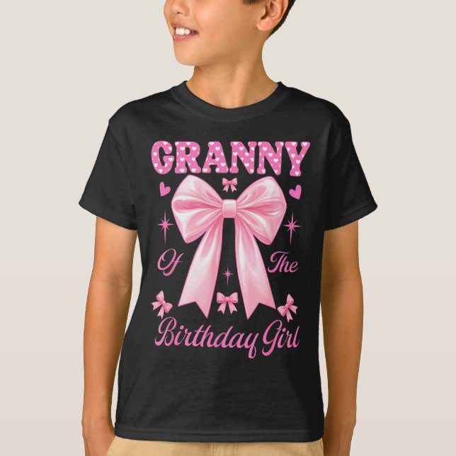 Mormor födelsedagsflicka matchande coquette rosa r t shirt (Framsida)