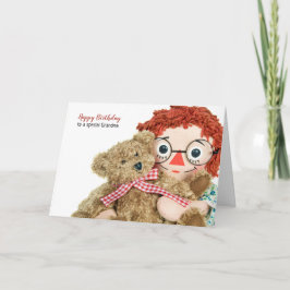 mormor-födelsedagskalas med teddy kort