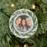Mormor foliepapper - elegant för andningsfoto Jul Julgransprydnad Keramik<br><div class="desc">Mormor,  modernt God jul-utandningsskript helgdag julfotodekoration. Hand målade eukalyptus,  minimal botanisk och modern rustik kratandning tillsammans med riktig folielettering ge detta helgdag kort är en luxuös känsla. I klassade gröntar,   och grå.</div>