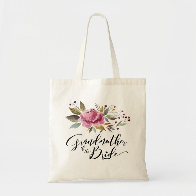 Mormor för Bride Blommigt Budget Tote Bag Tygkasse (Framsidan)
