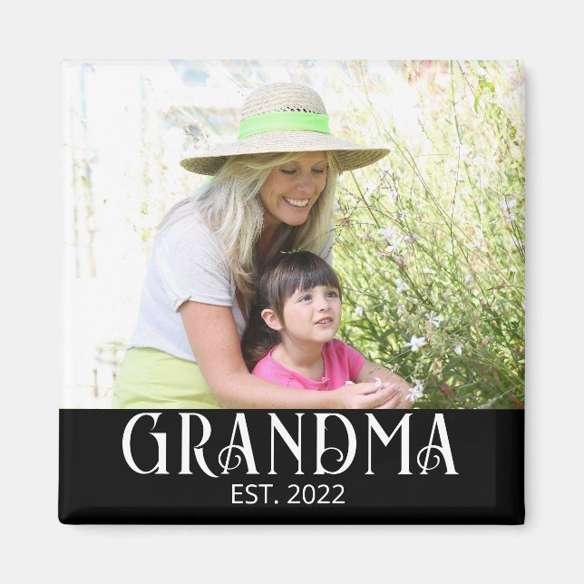 Mormor Första Foto Present Magnet (Framsidan)