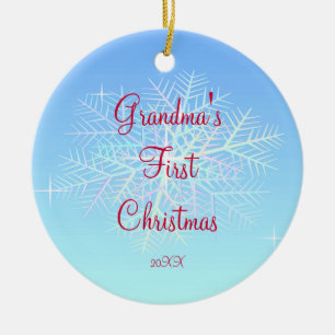Mormor första prydnad för julSnowflake Julgransprydnad Keramik