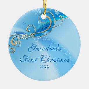 Mormor första prydnad för julSnowflake Julgransprydnad Keramik