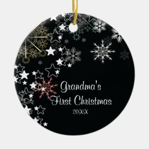 Mormor första prydnad för julSnowflake Julgransprydnad Keramik