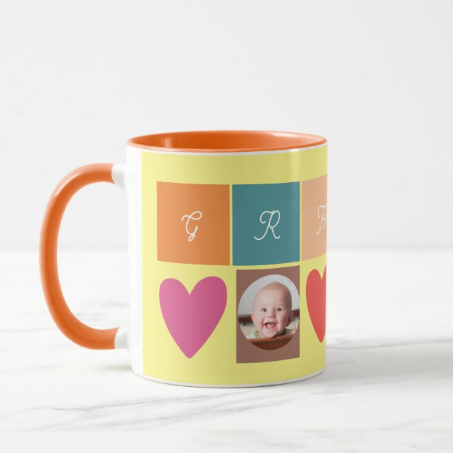mormor fotohjärta mugg (Vänster)