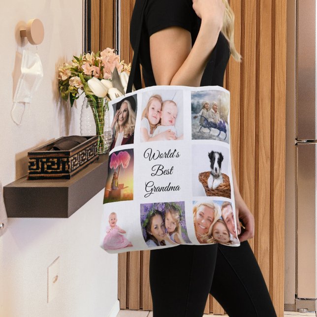 Mormor fotokollage vit tygkasse (Skapare uppladdad)