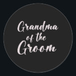 Mormor från Groom Tee-teamet i Bröllop i Groom Gra Runt Klistermärke<br><div class="desc">Mormor från Groom Tee-teamet i Bröllop</div>