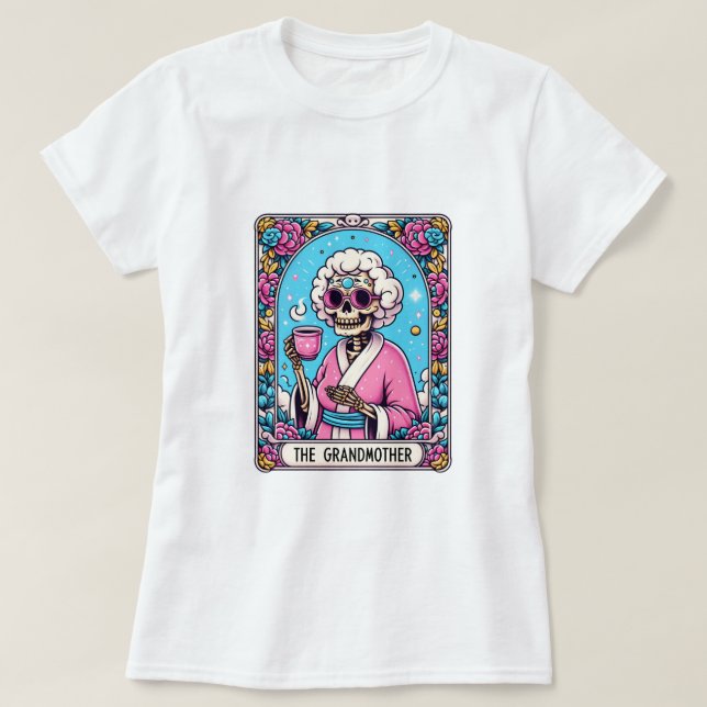 Mormor Funny Skeleton Tarot T Shirt (Design framsida)