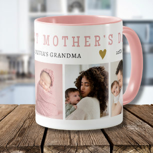 Mormor Glad 1:a Mors Dag 5 Fotokollage Rosa Mugg