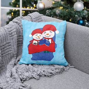 Mormor Grandchild Snuggled Snögubbars jul Kudde