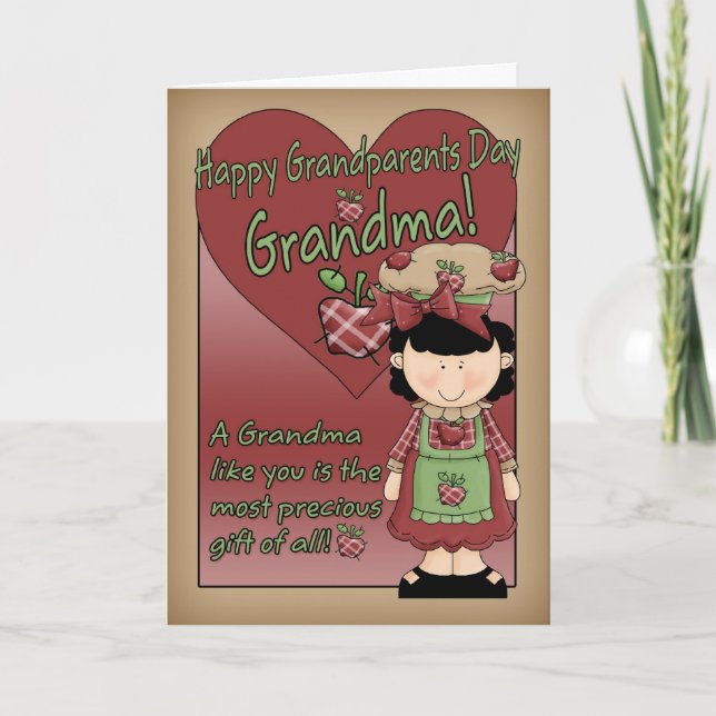 Mormor Grandföräldrar Day Card - Little Apple Dam Kort (Framsida)
