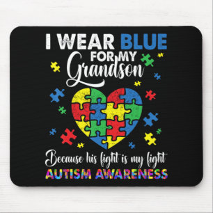 Mormor Grandpa I Bära Blue för Min morson Autism Musmatta