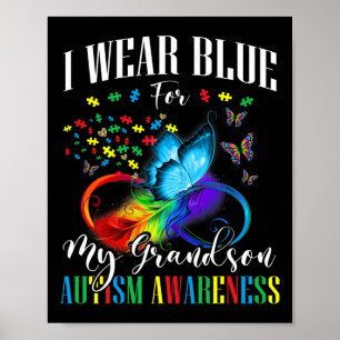 Mormor Grandpa I Bära Blue för Min morson Autism Poster