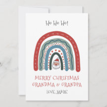 Mormor Grandpa-julet - platt Helgdag Card