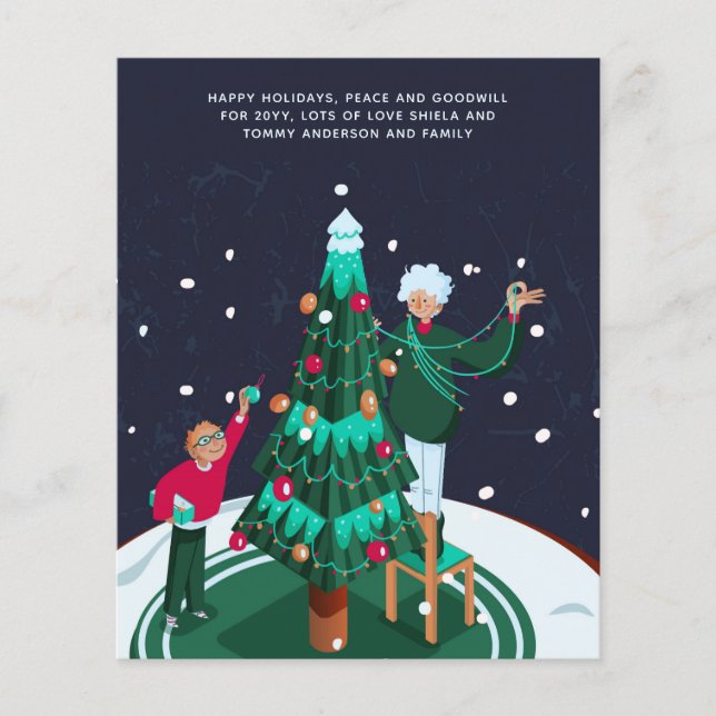 Mormor Grandsom Decorating Julgran Anpassningsbar (Framsida)