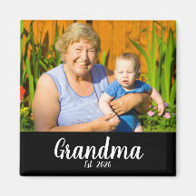 Mormor Grundad Foto Present Magnet