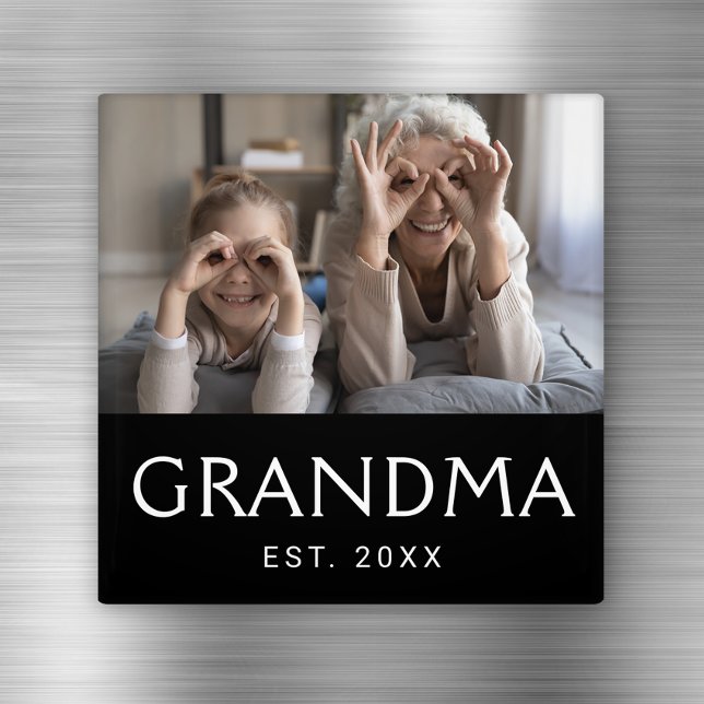 Mormor Grundad Foto Present Magnet (Skapare uppladdad)