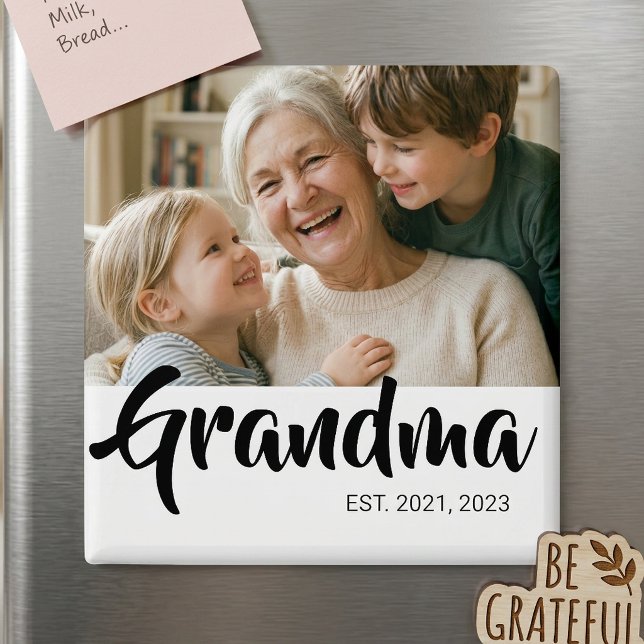 Mormor Grundad Foto Present Magnet (Grandma Established Photo Gift Magnet)