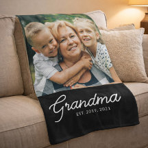 Mormor Grundad Svart Modern Skrift Foto